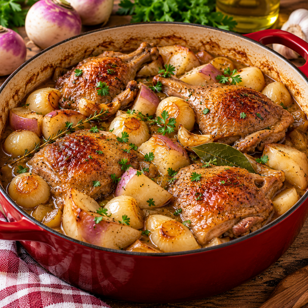 Canard aux navets caramélisés