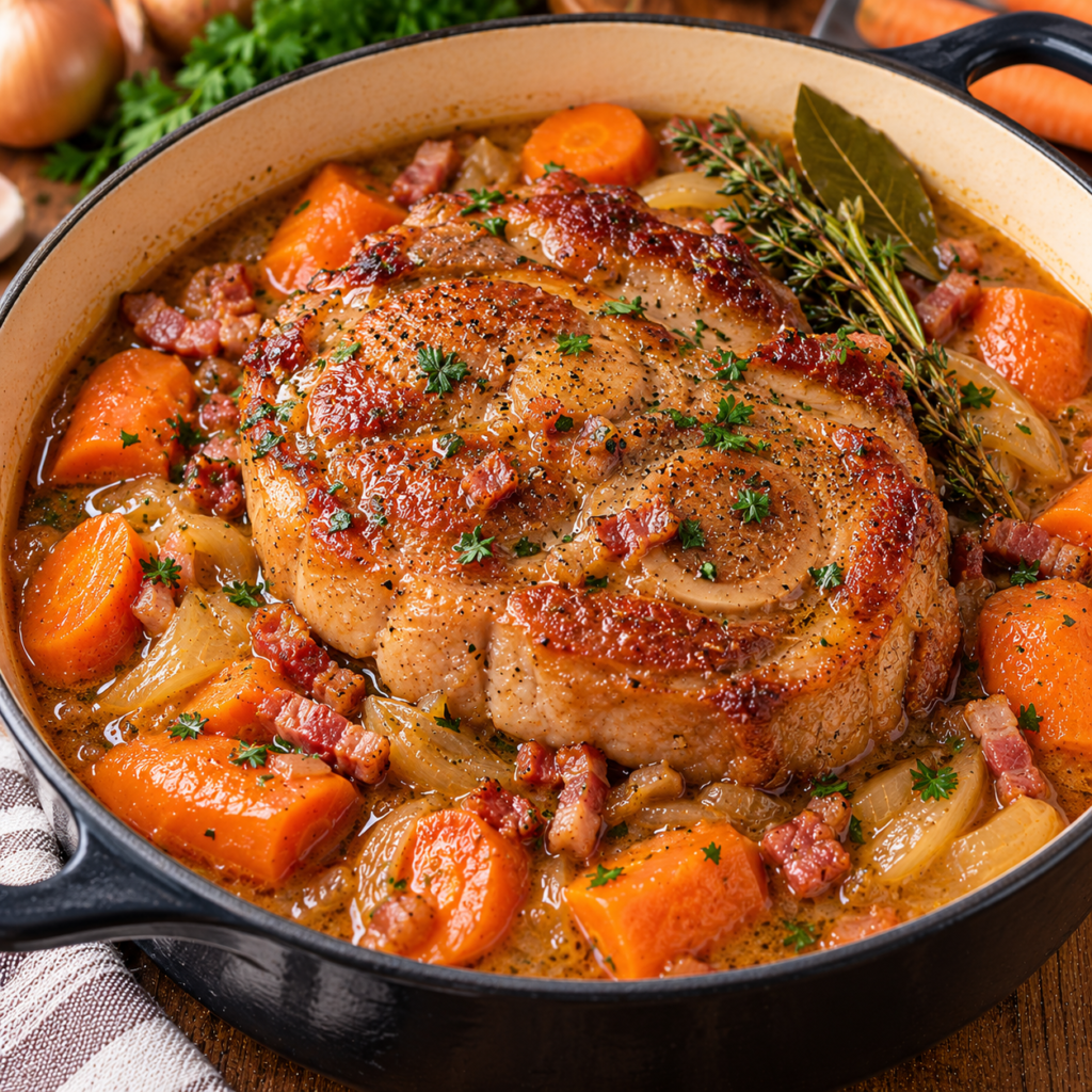 Rouelle de Porc Mijotée en Cocotte