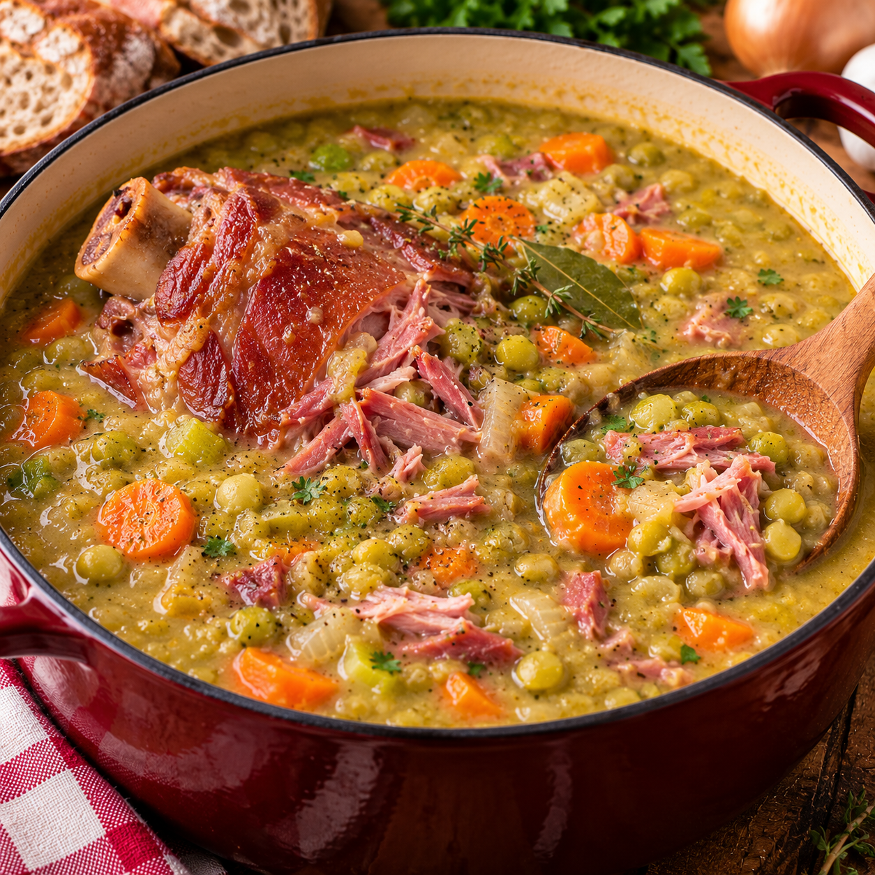 Soupe de Pois Cassés au Jambon Fumé
