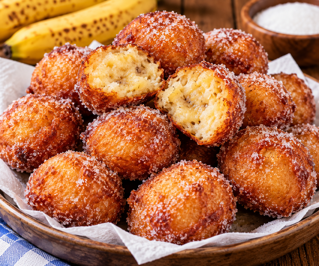 Boules de beignets à la banane