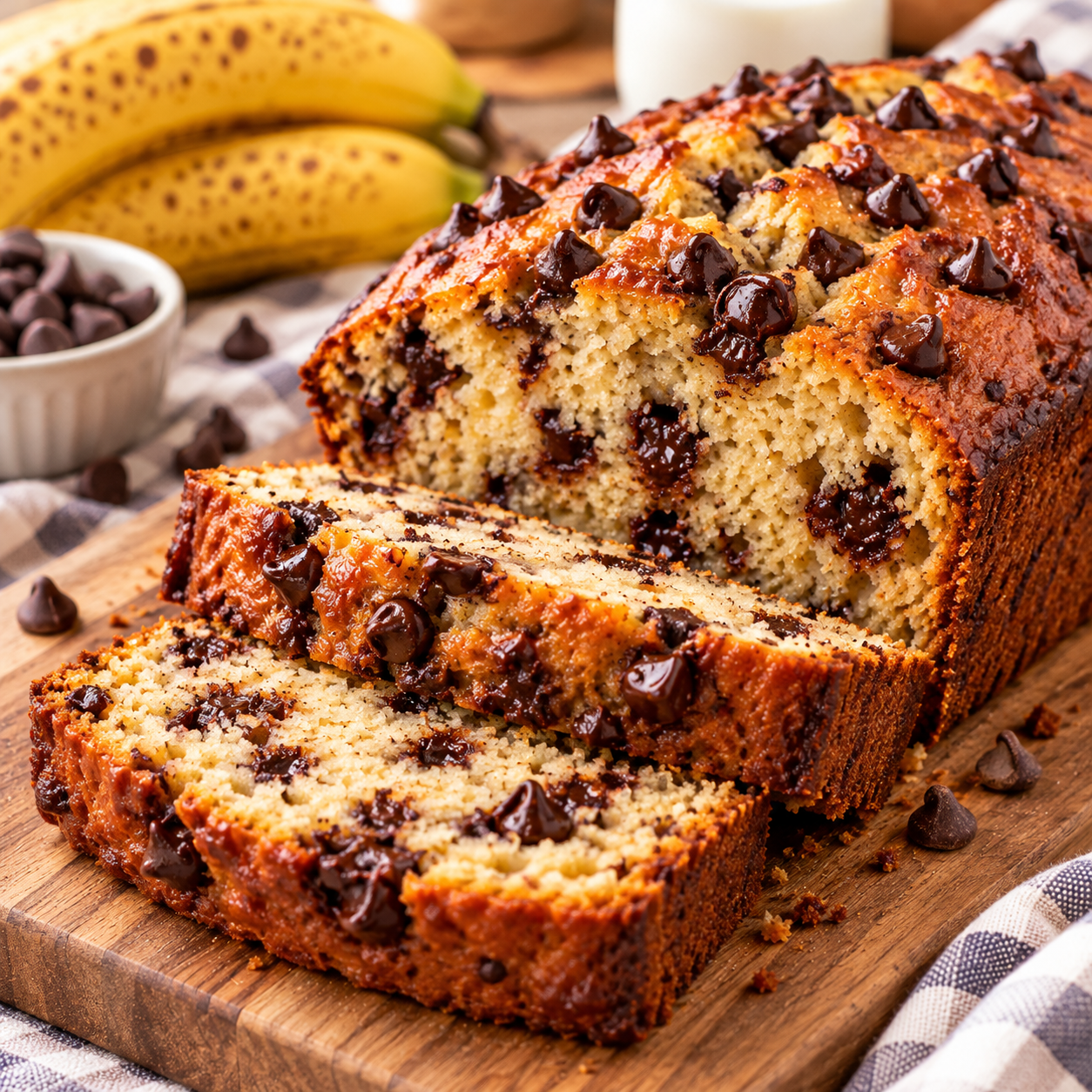 Cake léger à la banane et pépites de chocolat